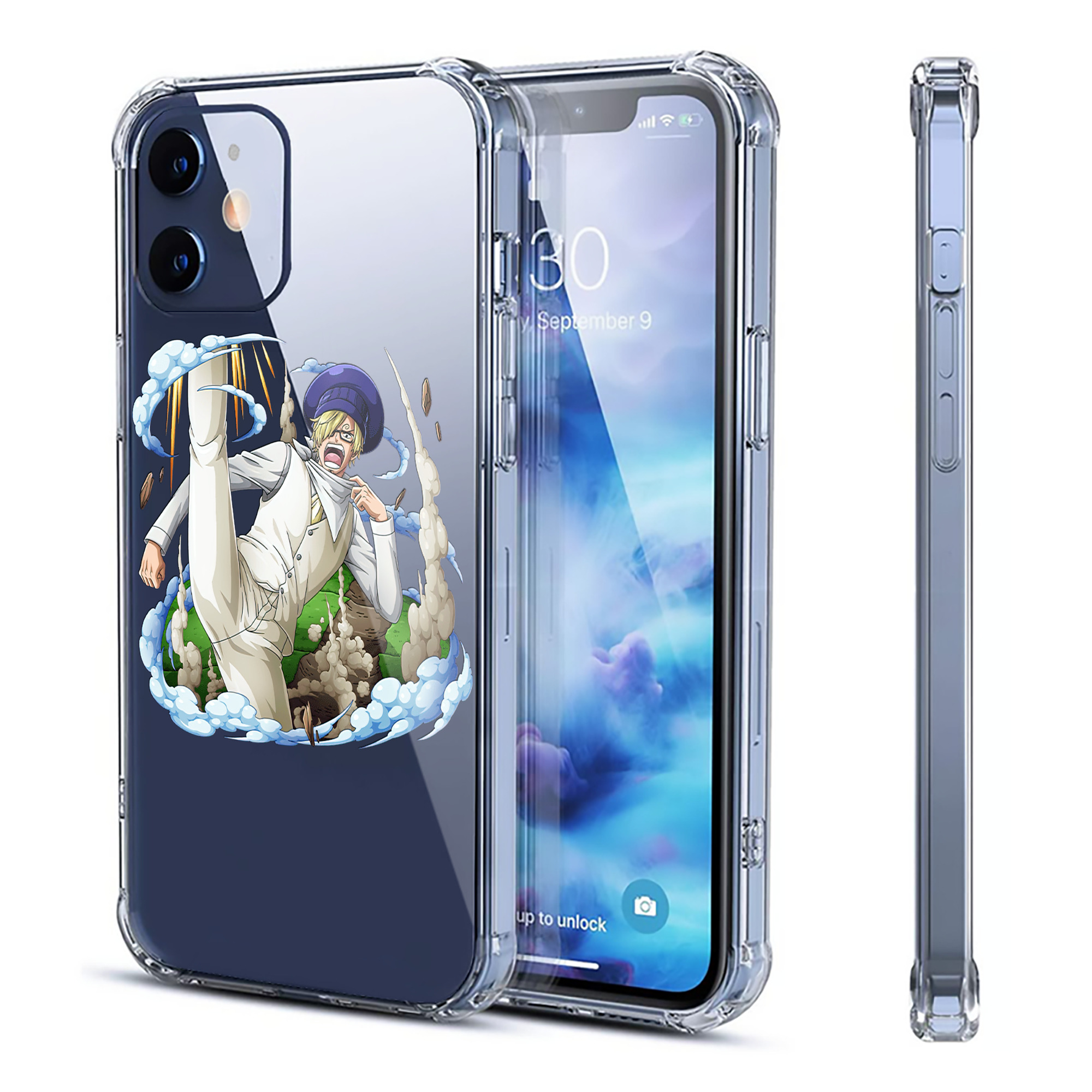 （画像用） ワンピース サンジ ONE PIECE Sanji 【iPhone 12シリーズ対応】透明スマホケース（クリアソフトケース）